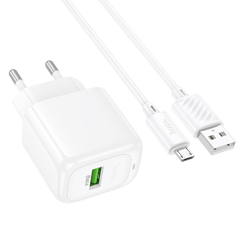 МЗП Hoco CS52A Surplus QC3.0 (1USB-A) + кабель USB to MicroUSB на малюнкі №3