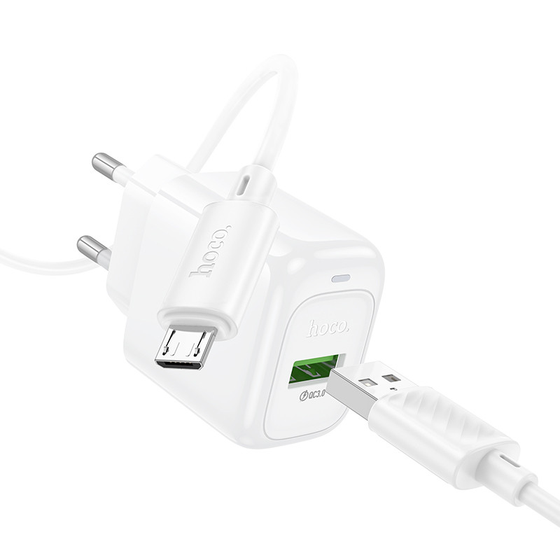 МЗП Hoco CS52A Surplus QC3.0 (1USB-A) + кабель USB to MicroUSB на малюнкі №4