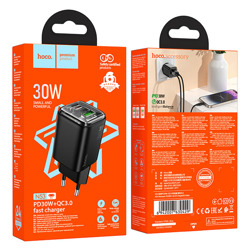 МЗП Hoco N53 Monsoon PD30W+QC3.0 (1USB-A/1C) на малюнкі №4