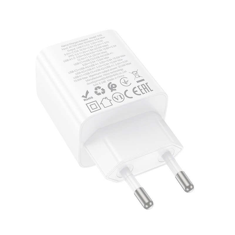 МЗП Hoco N55 Fundador PD20W four-port (2USB-A/2C) на малюнкі №3