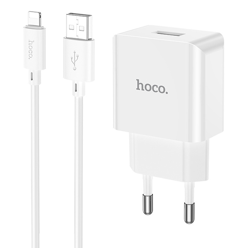 МЗП Hoco C106A Leisure 10.5W (1USB-A) + кабель USB to Lightning на малюнкі №1