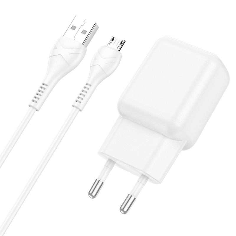 МЗП Hoco C96A 2.1A (1USB-A) + кабель USB to MicroUSB на малюнкі №1