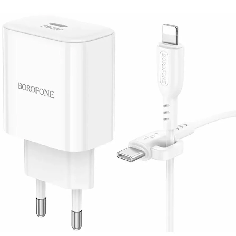 МЗП Borofone BA81A PD20W (1USB-C) + кабель Type-C to Lightning на малюнкі №4