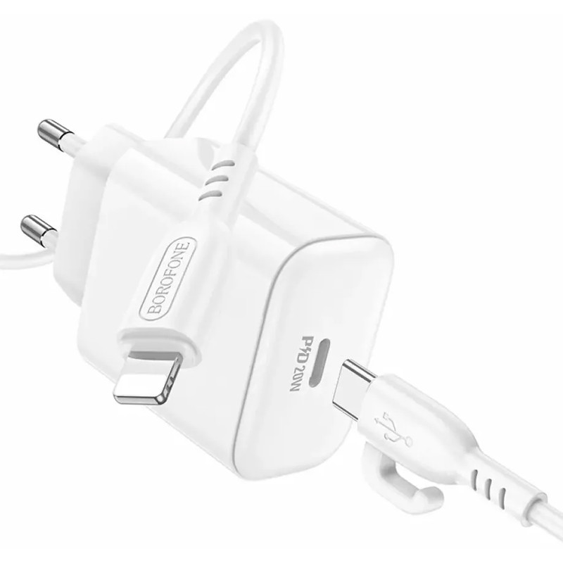 МЗП Borofone BA81A PD20W (1USB-C) + кабель Type-C to Lightning на малюнкі №5