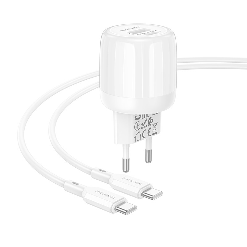 МЗП Borofone BA94A Lustrous PD30W+QC3.0 (1USB-A/1C) + кабель Type-C to Type-C на малюнкі №2