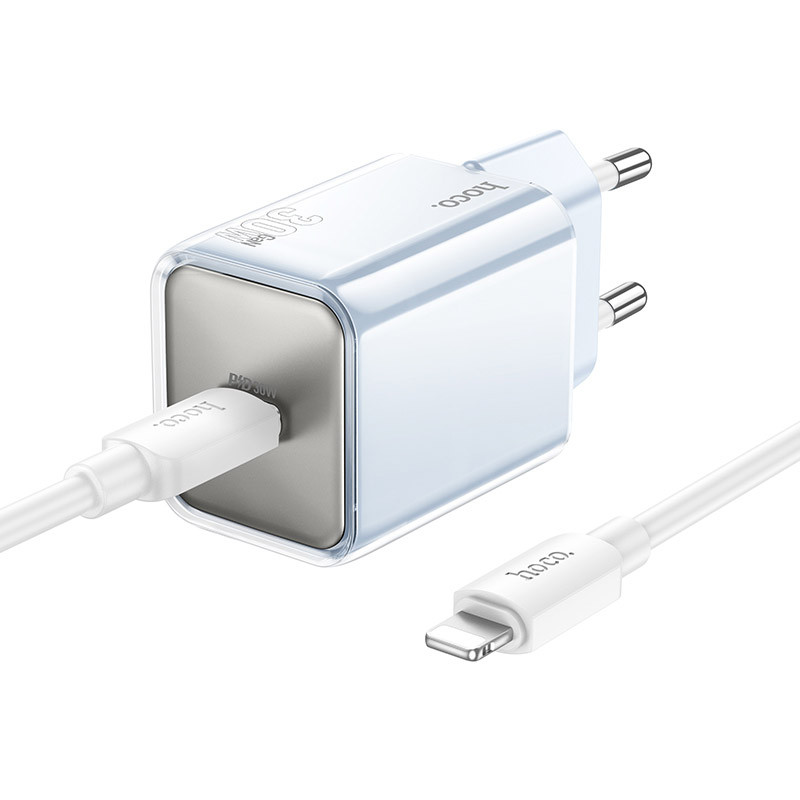 МЗП Hoco N47 Glorious PD30W (1USB-C) + кабель Type-C to Lightning на малюнкі №1