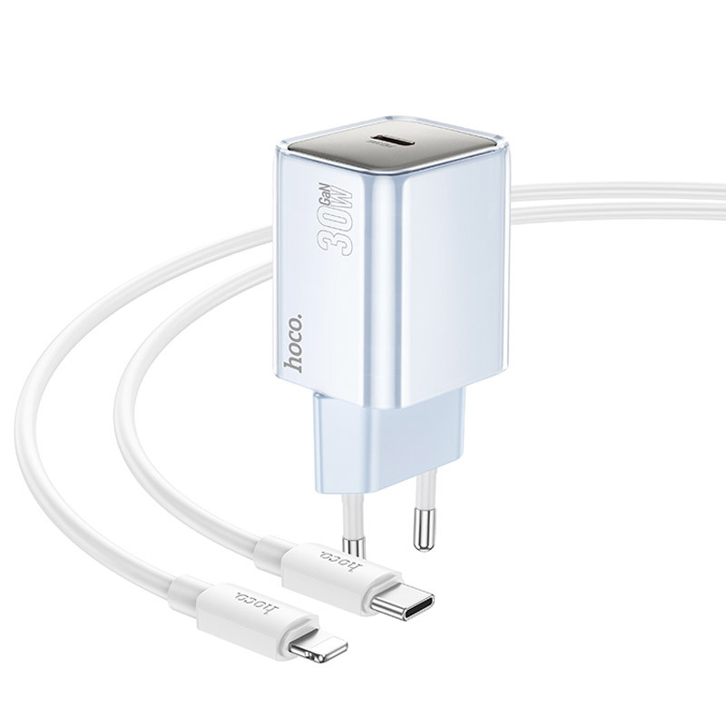 МЗП Hoco N47 Glorious PD30W (1USB-C) + кабель Type-C to Lightning на малюнкі №2