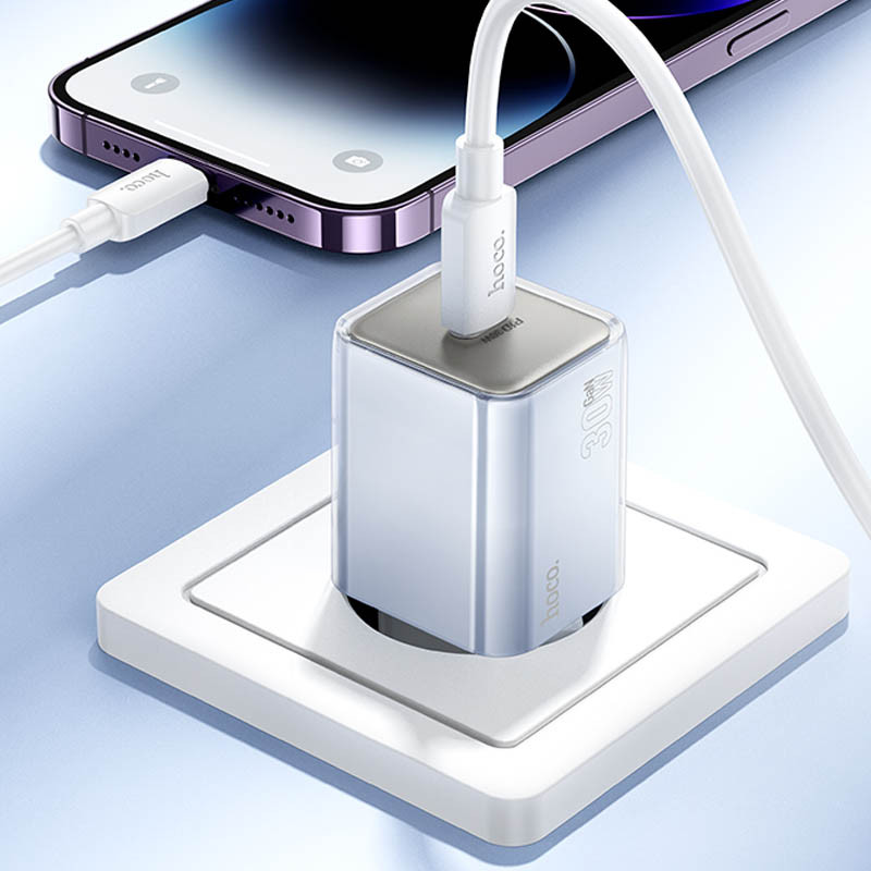 МЗП Hoco N47 Glorious PD30W (1USB-C) + кабель Type-C to Lightning на малюнкі №4