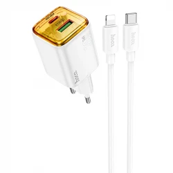 СЗУ Hoco N52 Monsoon PD20W+QC3.0 (1USB-A/1C) + кабель Type-C to Lightning