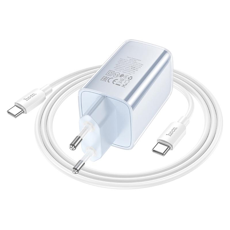 МЗП Hoco N48 Glorious PD65W (1USB-C) + кабель Type-C to Type-C на малюнкі №3