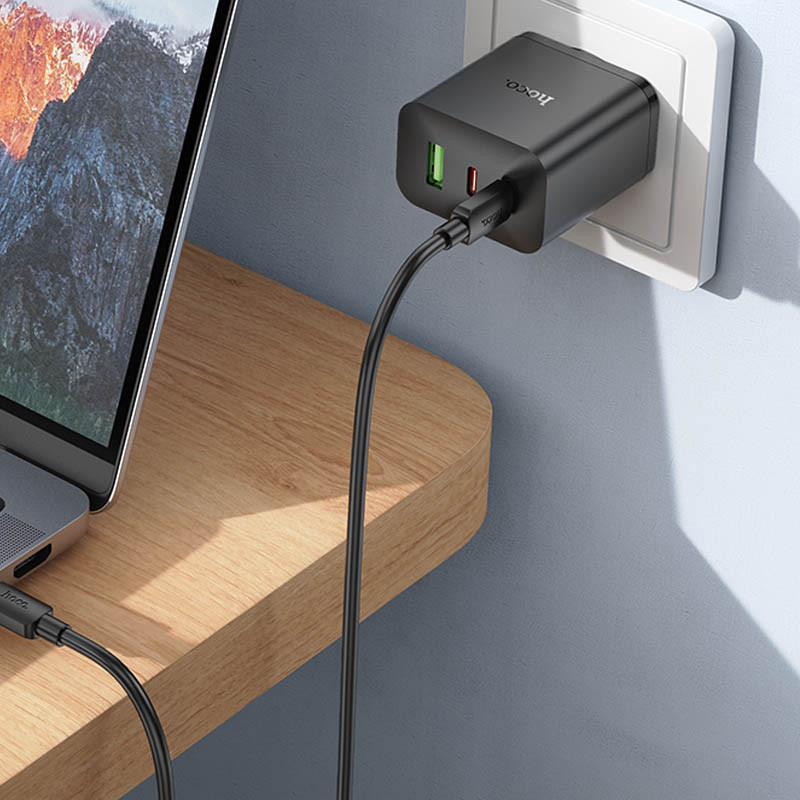 МЗП Hoco N51 Scenery PD65W (1USB-A/2C) + кабель Type-C to Type-C на малюнкі №4