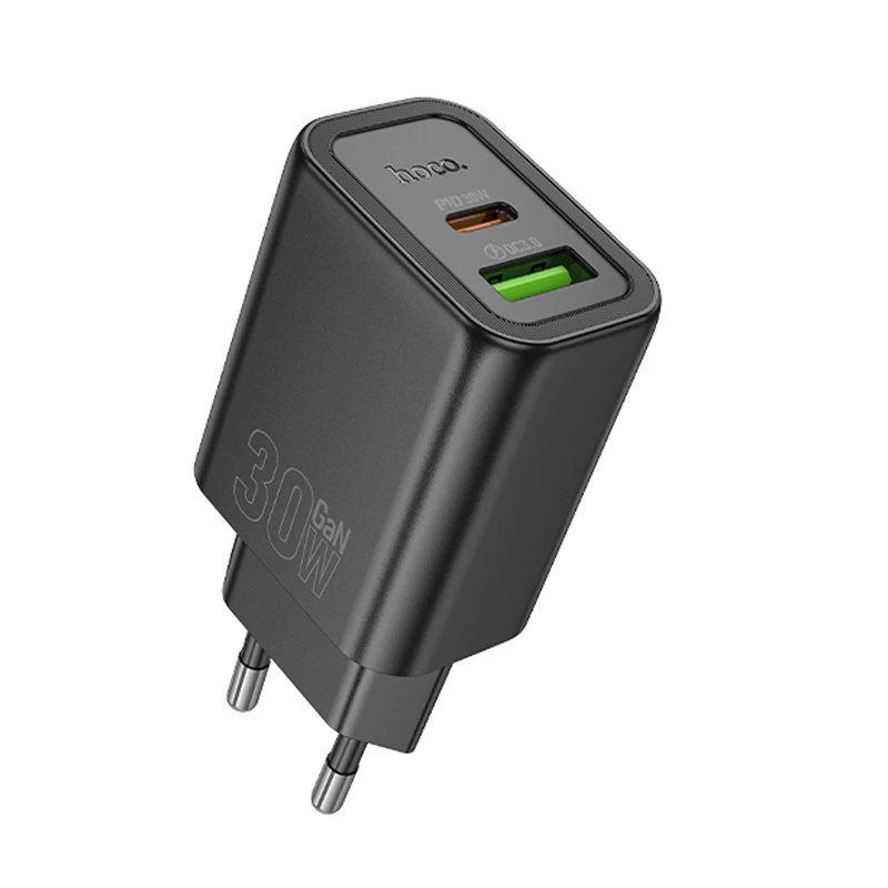 МЗП Hoco N63 Gentle PD30W+QC3.0 (1USB-A/1C), Black, купити оптом з доставкою