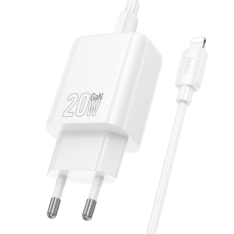 МЗП Hoco N60 Gentle PD20W (1USB-C) + кабель Type-C to Lightning на малюнкі №2