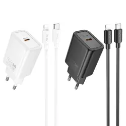 СЗУ Hoco N62 Gentle PD30W (1USB-C) + кабель Type-C to Lightning