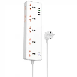 Удлинитель Hoco AC14A Rico PD30W (3USB-A/1C/5xSocket) (1.5m)