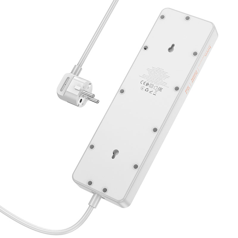 Подовжувач Hoco AC14A Rico PD30W (3USB-A/1C/5xSocket) (1.5m) на малюнкі №2