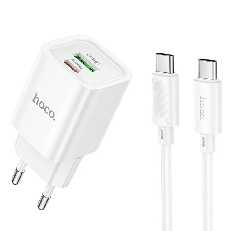 МЗП Hoco C149A Charm PD30W+QC3.0 (1USB-A/1C) + кабель Type-C to Type-C, купити оптом з доставкою