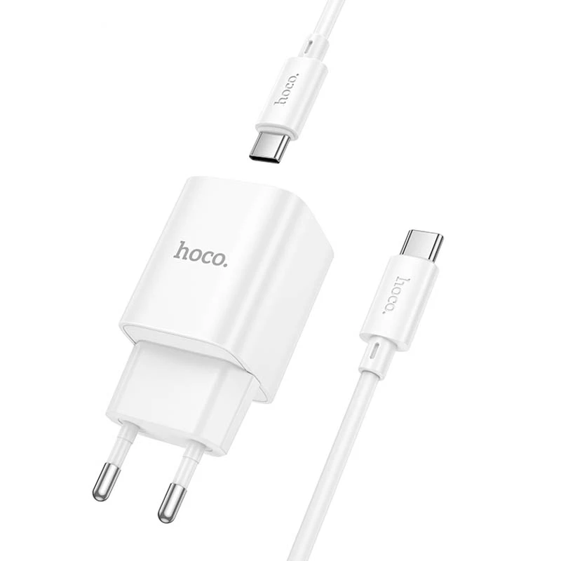 МЗП Hoco C149A Charm PD30W+QC3.0 (1USB-A/1C) + кабель Type-C to Type-C, White 2, купити оптом з доставкою