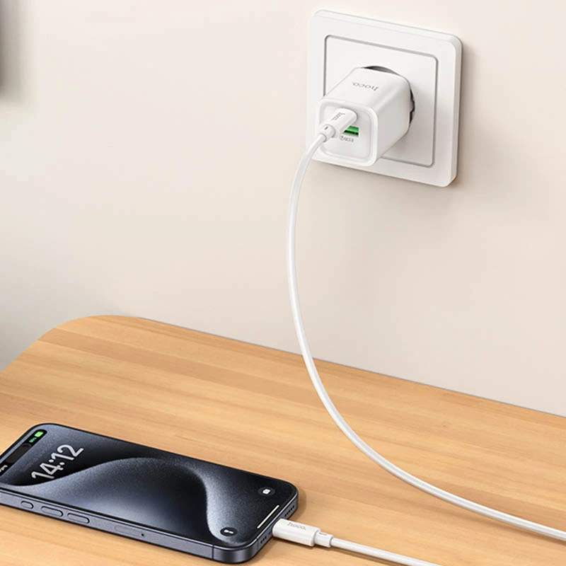 МЗП Hoco C149A Charm PD30W+QC3.0 (1USB-A/1C), White 4, купити оптом з доставкою