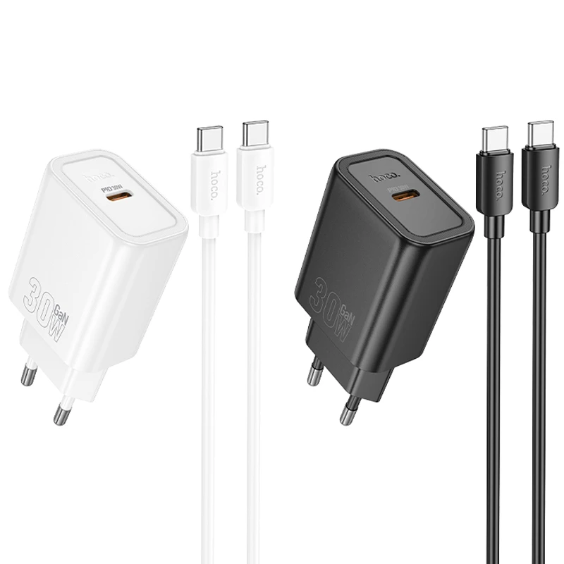 СЗУ Hoco N62 Gentle PD30W (1USB-C) + кабель Type-C to Type-C, купить оптом с доставкой