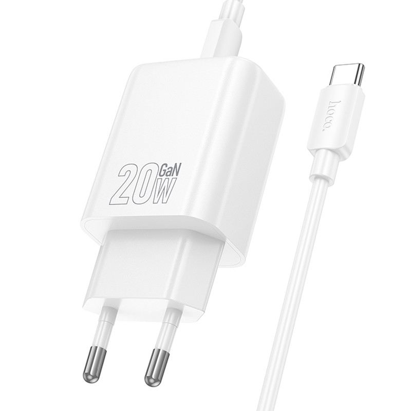 МЗП Hoco N61 Gentle PD20W+QC3.0 (1USB-A/1C) + кабель Type-C to Type-C на малюнкі №3