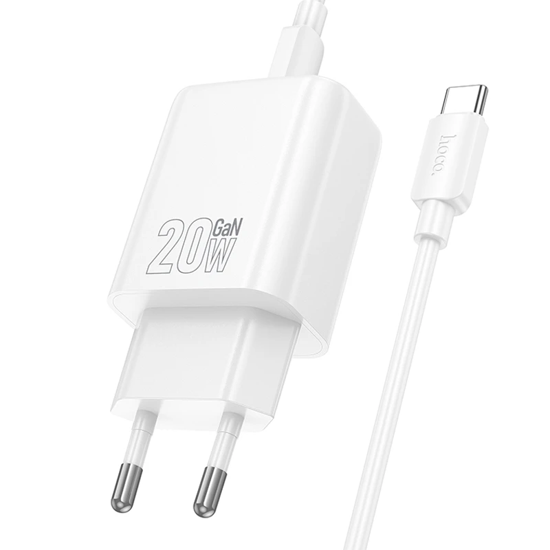 СЗУ Hoco N61 Gentle PD20W+QC3.0 (1USB-A/1C) + кабель Type-C to Type-C, White 2, купить оптом с доставкой