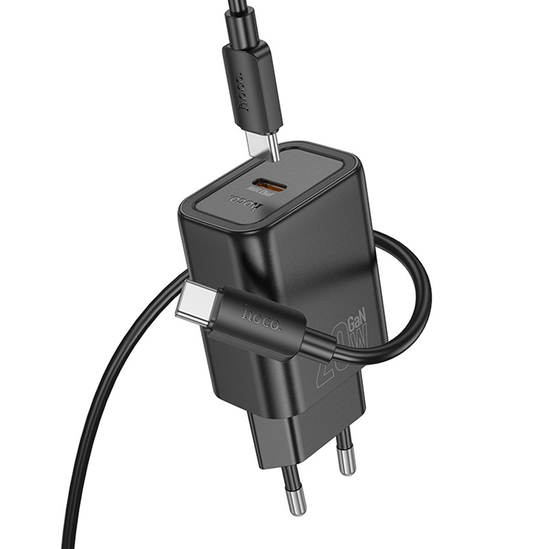 МЗП Hoco N60 Gentle PD20W (1USB-C) + кабель Type-C to Type-C на малюнкі №2