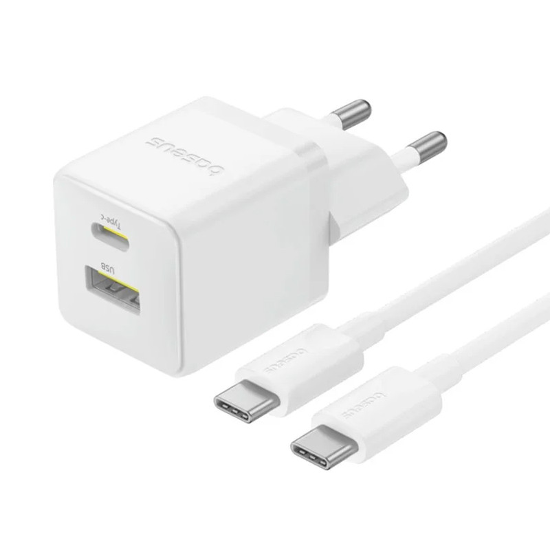 МЗП Baseus Palm Fast Charger 30W (1USB-A/1C) + кабель Type-C to Type-C (P1011160A) на малюнкі №1