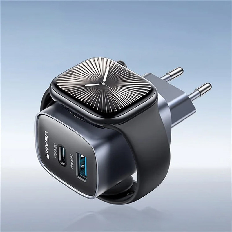 МЗП Usams US-CC293 T67 Multifunctional iWatch Charger 20W (1USB-A/1C) на малюнкі №2