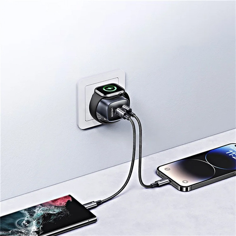 МЗП Usams US-CC293 T67 Multifunctional iWatch Charger 20W (1USB-A/1C) на малюнкі №5