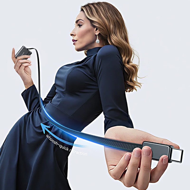 МЗП Usams US-CC299 GaN With Retractable Type-C Cable Xiang Ser. 65W (1USB-A/1C) на малюнкі №5