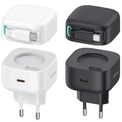 СЗУ Usams US-CC202 GaN With Type-C Magnetic Retractable Cable Module XMF Ser. 35W (2USB-C)