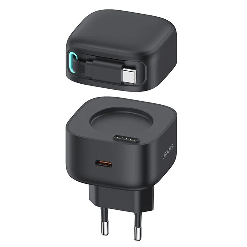 МЗП Usams US-CC202 GaN With Type-C Magnetic Retractable Cable Module XMF Ser. 35W (2USB-C) на малюнкі №1