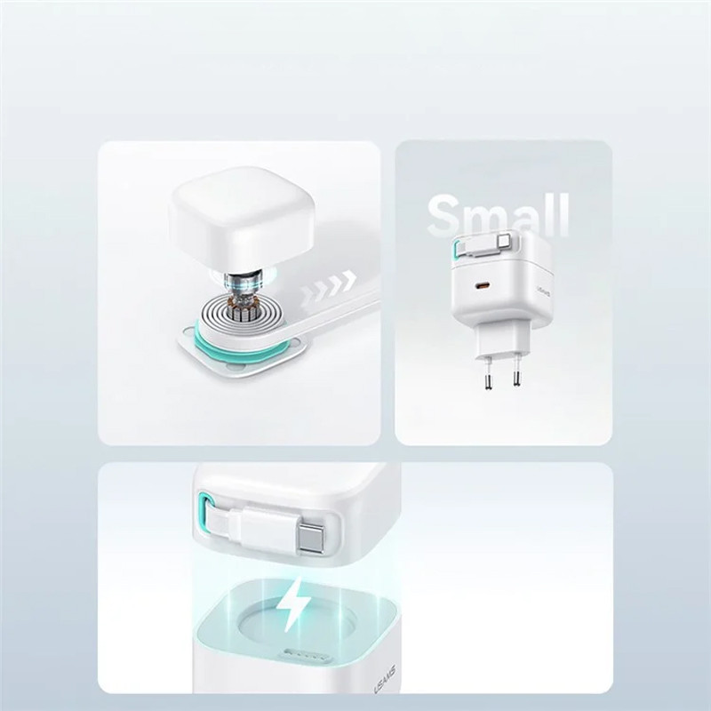 МЗП Usams US-CC202 GaN With Type-C Magnetic Retractable Cable Module XMF Ser. 35W (2USB-C) на малюнкі №5