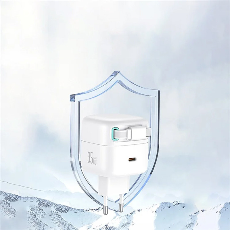 МЗП Usams US-CC202 GaN With Type-C Magnetic Retractable Cable Module XMF Ser. 35W (2USB-C) на малюнкі №7