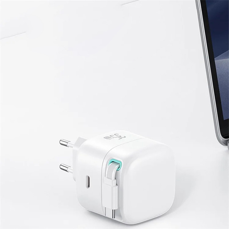 МЗП Usams US-CC202 GaN With Type-C Magnetic Retractable Cable Module XMF Ser. 35W (2USB-C) на малюнкі №8