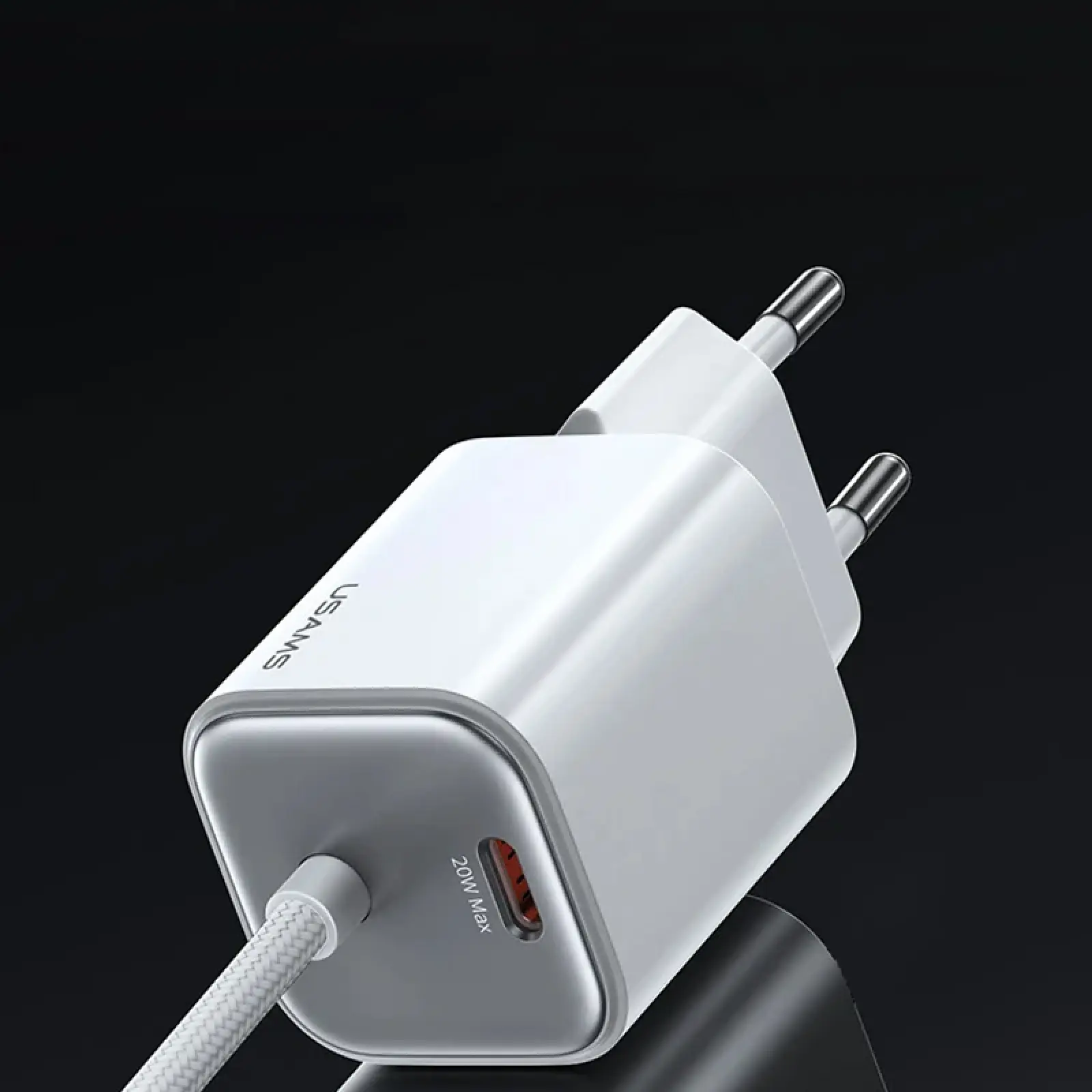 СЗУ Usams US-CC261 GaN JC Ser. 20W (2USB-C) + кабель Type-C to Type-C, White 1, купить оптом с доставкой