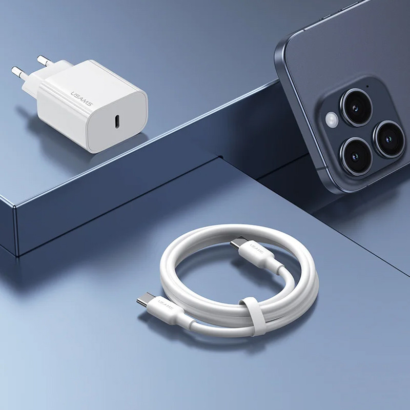 МЗП Usams US-CC226 Kit-Yi Ser. 20W (1USB-C) + кабель Type-C to Type-C на малюнкі №4