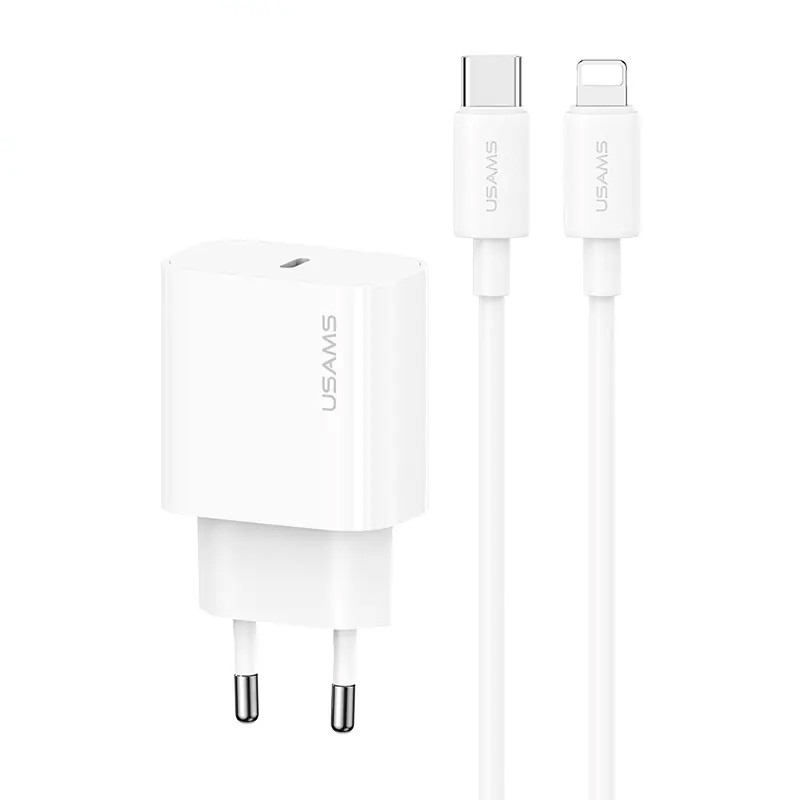 МЗП Usams US-CC226 Kit-Yi Ser. 20W (1USB-C) + кабель Type-C to Lightning на малюнкі №1