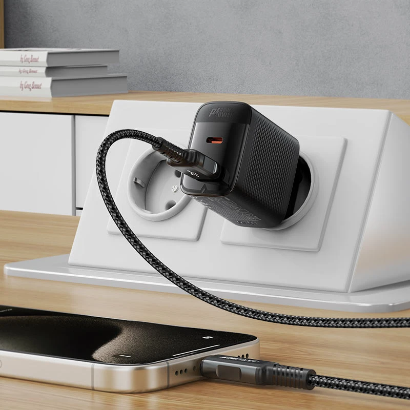 МЗП Acefast A106 GaN PD45W (1USB-A/1C), Black 3, купити оптом з доставкою