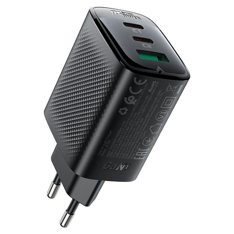МЗП Acefast A108 GaN PD67W (1USB-A/2C), Black 1, купити оптом з доставкою
