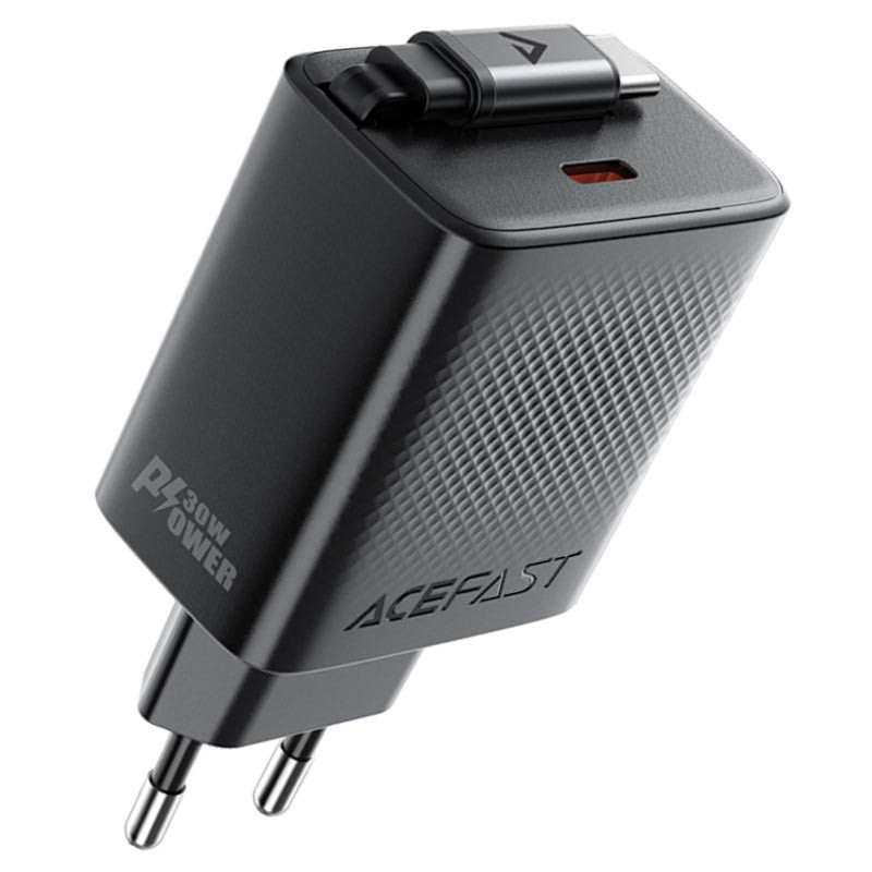 МЗП Acefast A110 GaN With Retractable Cable Type-C PD30W (1USB-C) на малюнкі №1
