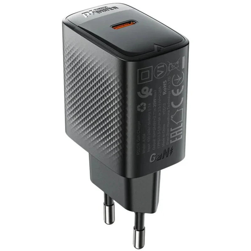 МЗП Acefast A104 GaN PD25W (1USB-C), Black 1, купити оптом з доставкою