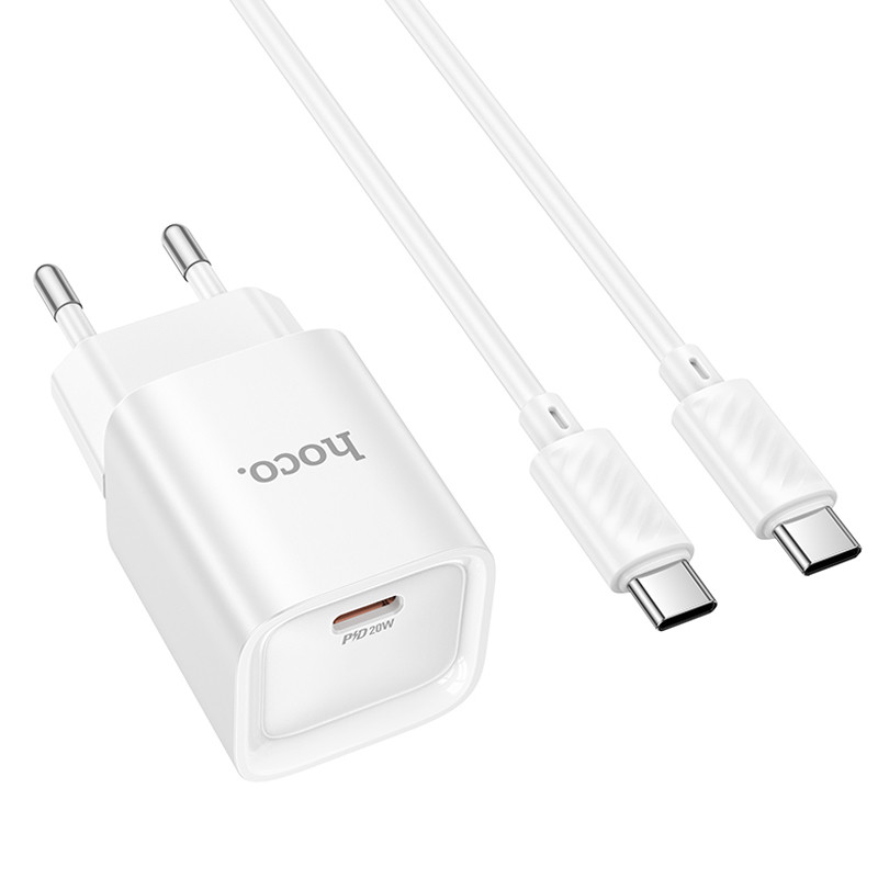 МЗП Hoco C146A Charm PD20W (1USB-C) + кабель Type-C to Type-C на малюнкі №3