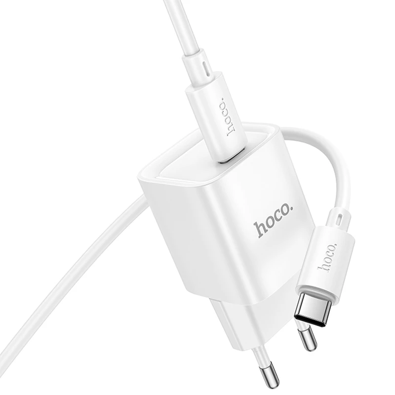 СЗУ Hoco C146A Charm PD20W (1USB-C) + кабель Type-C to Type-C, White 4, купить оптом с доставкой