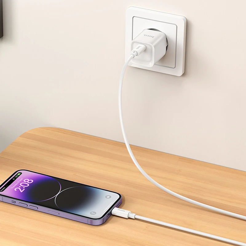 СЗУ Hoco C146A Charm PD20W (1USB-C) + кабель Type-C to Type-C, White 7, купить оптом с доставкой