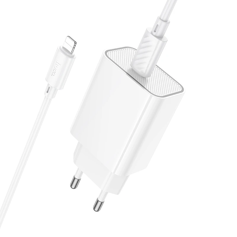 МЗП Hoco C143A Benefit PD20W (1USB-C) + кабель Type-C to Lightning, White 4, купити оптом з доставкою