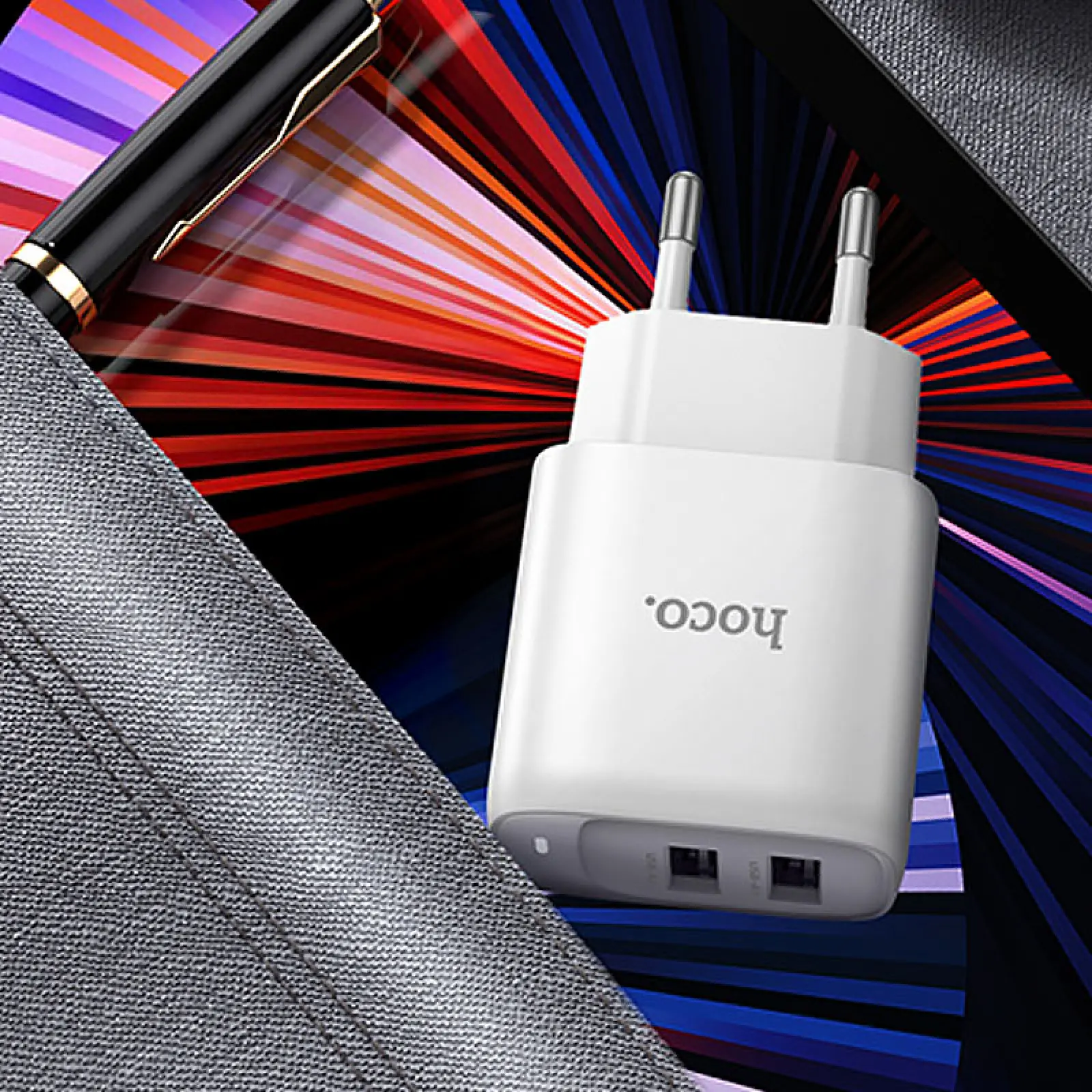 СЗУ Hoco C141A Smart 2.1A (2USB-A), White 3, купить оптом с доставкой