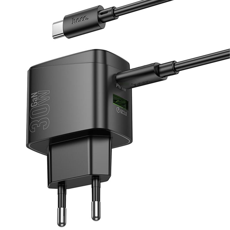 МЗП Hoco CS61A Bright PD30W+QC3.0 (1USB-A/1C) + кабель Type-C to Type-C на малюнкі №4