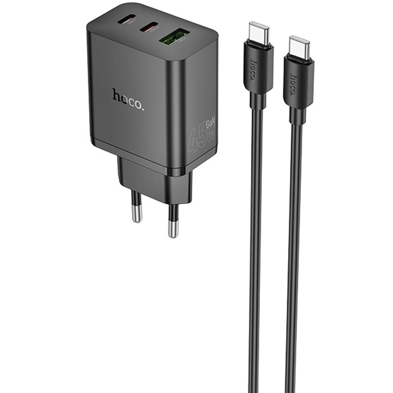 МЗП Hoco N50 Scenery PD45W (1USB-A/2C) + кабель Type-C to Type-C на малюнкі №1